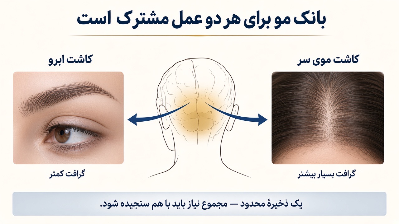 بانک موی مشترک بین کاشت ابرو و کاشت موی سر