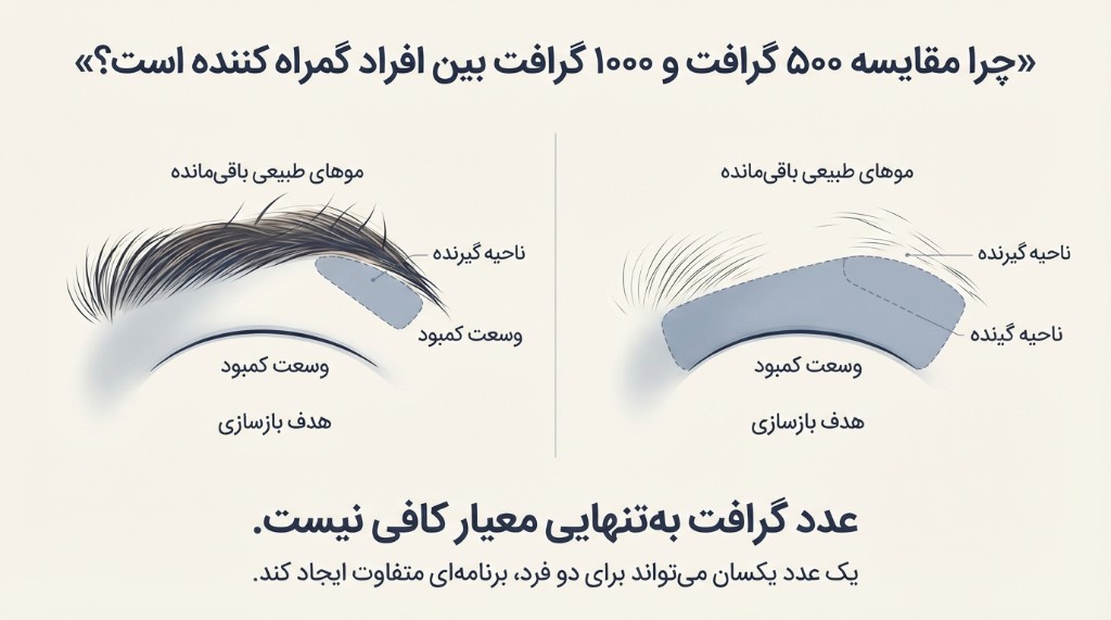 چرا مقایسه ۵۰۰ گرافت و ۱۰۰۰ گرافت بین افراد گمراه‌کننده است؟