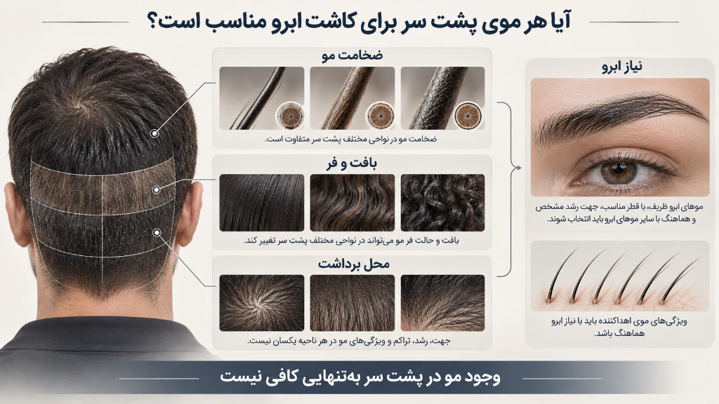 آیا هر موی پشت سر برای کاشت ابرو مناسب است؟